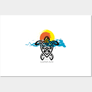 Tribal Turtle Sunset / Luana Kai Maui Posters and Art